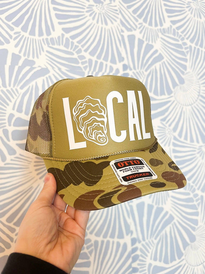 Mint & Honey - LOCAL Oyster Shell Trucker Hat: Navy