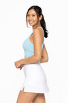 Mono B - Essential Micro-Ribbed Racer Athleisure Tank Top: BASIC WHITE / S:M:L (2:2:2)