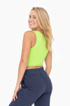Mono B - Cropped Fitted Muscle Tee: SHELL PINK / S:M:L (2:2:2)