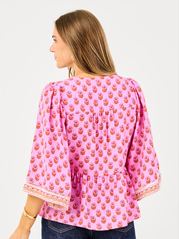 Monroe Top | Floral Foulard Pink