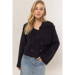 Double Breast Sweater Trench Jacket