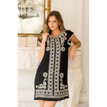 Detailed Embroidered Flutter Sleeve Dress