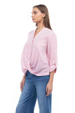 Leah Striped Shirt - Magenta