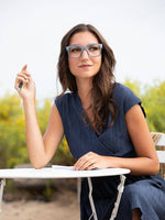 Blue Planet Eco-Eyewear - BP20874 Sutter- Light Blue/Ivory Turquoise + Light Filtering: 1.75