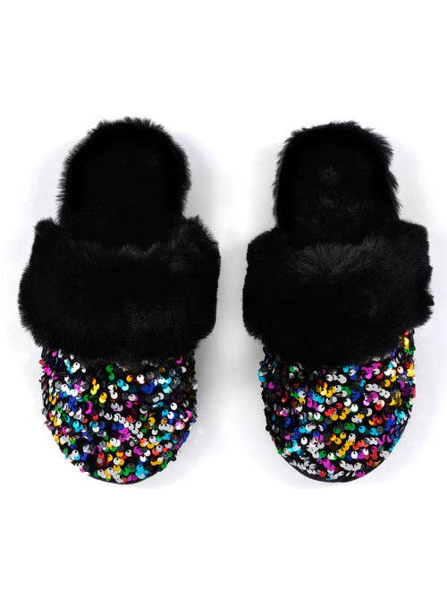 FIESTA SLIPPERS, BLACK: L/XL