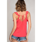 Watermelon Button Down Ruffle Top