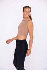 Mono B - Cropped Fitted Muscle Tee: SHELL PINK / S:M:L (2:2:2)