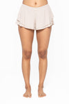 Mono B - Bamboo Blend Double Ruffle Shorts: Black / S:M:L (2:2:2)