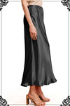 Satin Long Panel Silhouette Skirt