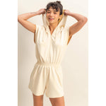 Motek Hooded Romper In Alpaca