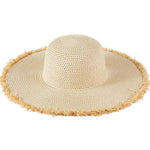 FRAYED EDGE FLOPPY STRAW HAT.