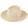 TWEED AND PEARL BAND STRAW SUN HAT