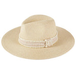 TWEED AND PEARL BAND STRAW SUN HAT