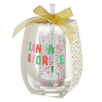 Wineglass & Popper Gift Set - Xmas Icons Santa's Favorite