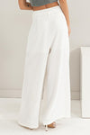 High Waist Belted Pant White