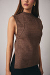 Sunday Edition by LE LIS - MOCK NECK SLEEVELESS SWEATER: CREAM / S