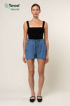 TENCEL™ Elastic Waist Shorts With Back Pockets