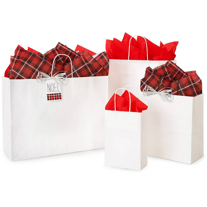 White Kraft Paper Shopping Bags: Vogue 16x6x12.5" / 250 Pack
