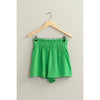 LINEN PAPERBAG SHORTS GREEN