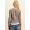 Long Sleeve Contrasting Combined Top