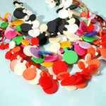 Sensibling Corp. - Bold Colorful Resin Disc Beaded Statement Necklace: Multi-Colored