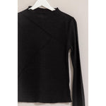 Asymmetrical Seam Knit Top In Black