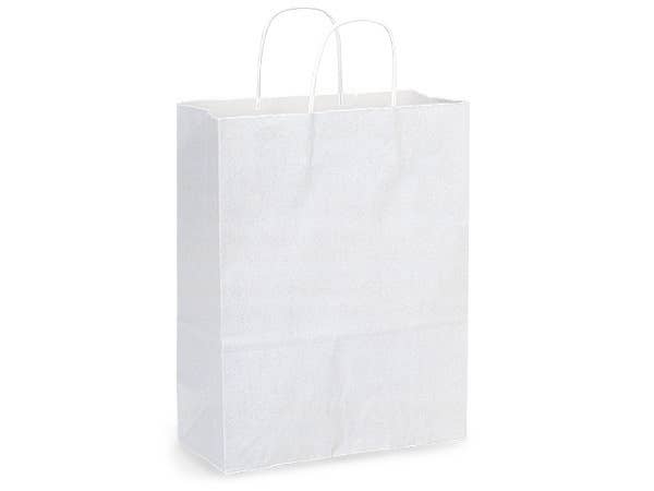 White Kraft Paper Shopping Bags: Vogue 16x6x12.5" / 250 Pack