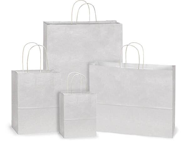 White Kraft Paper Shopping Bags: Vogue 16x6x12.5" / 250 Pack