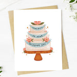Big Moods - "Congrats on your wedding day" Wedding Cake With Banner Card
