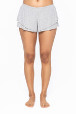 Mono B - Bamboo Blend Double Ruffle Shorts: Black / S:M:L (2:2:2)