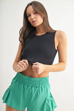 Mono B - Cropped Fitted Muscle Tee: SHELL PINK / S:M:L (2:2:2)