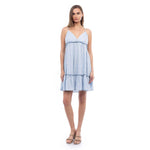 TENCEL Palm Tree Print Tiered Mini Dress