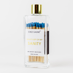 Chez Gagné - Left of My Sanity Matches - Glass Bottle Matchsticks Blue