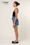 TENCEL™ Elastic Waist Shorts With Back Pockets