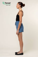 TENCEL™ Elastic Waist Shorts With Back Pockets