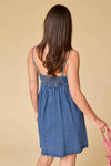 Alyssa Bow Detail A-Line Denim Dress