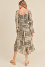 Front Drawstring Back Smocking Short Sleeve Dress