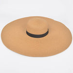 Faux Straw Wide Brim Band Hat