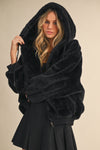 Oversize Hooded Faux Fur Coat