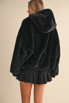 Oversize Hooded Faux Fur Coat