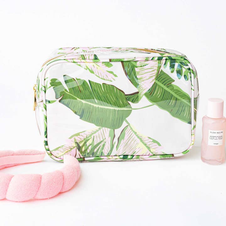 Natural Botanical Clear Coated Rectangular Cosmetic Case
