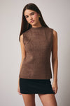 Sunday Edition by LE LIS - MOCK NECK SLEEVELESS SWEATER: CREAM / S