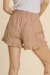 Ruffle Linen Blend Shorts