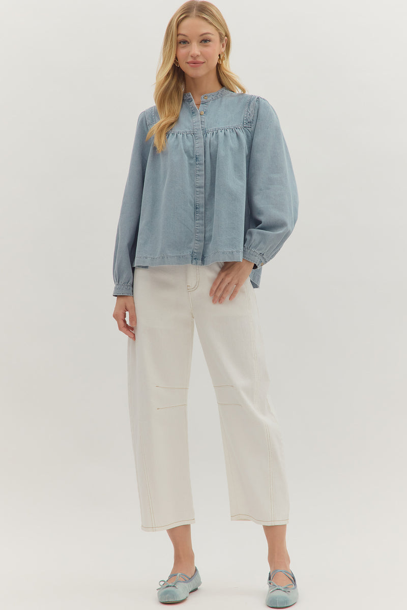Abby Light Denim Top