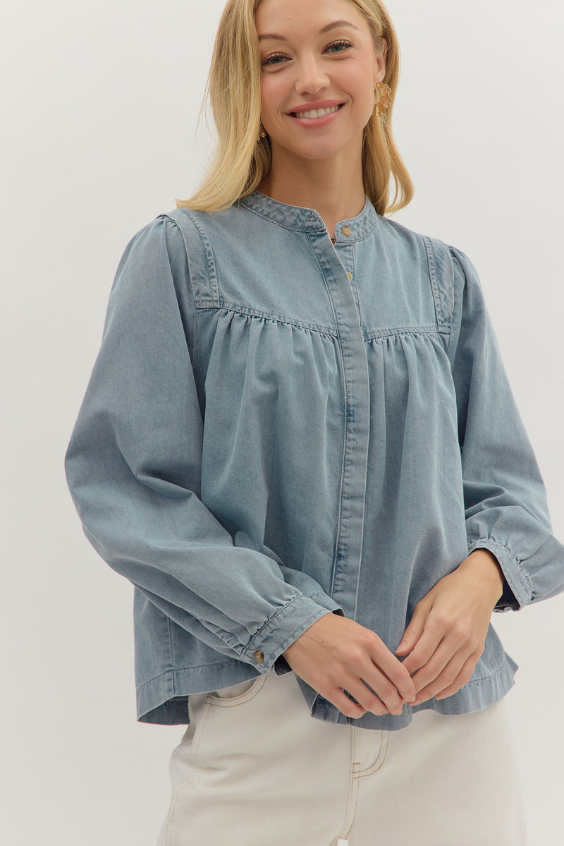Abby Light Denim Top