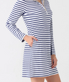 Cabana Life Navy Stripe 1/4 Zip Sport Dress