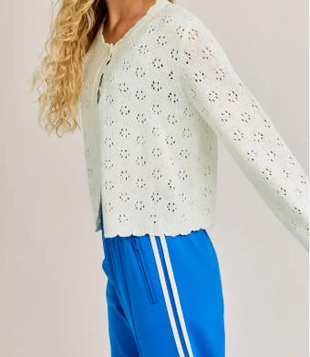 Lelis Scallop Edge Sweater Cardigan