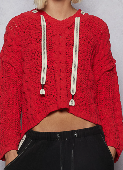 Red Hooded Sweater