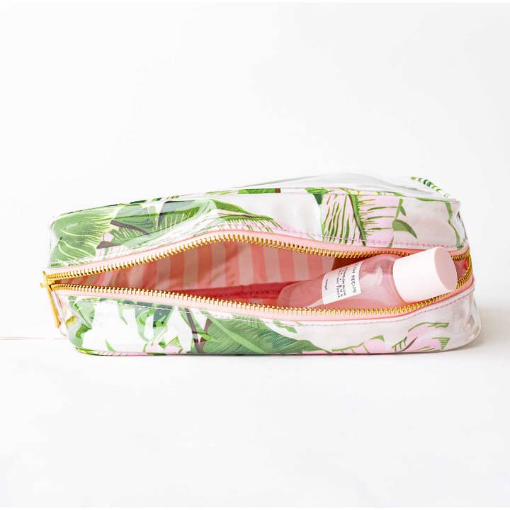 Natural Botanical Clear Coated Rectangular Cosmetic Case