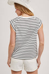 Bluivy - STIRPED MUSCLE TEE: IVORY / S